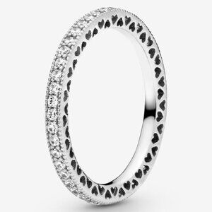 Pandora Sparkle & Hearts Ring, Sterling silver